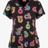 UA Exclusive Zavate Ava Therese Sloth Sweetness Women's 2-Pocket STRETCH V-Neck Print Scrub Top