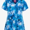 UA Exclusive Zavate Bella Tie Dye Life Women's 2-Pocket STRETCH V-Neck Print Scrub Top -Cherokee Shop Z1054TDLF 100323 1