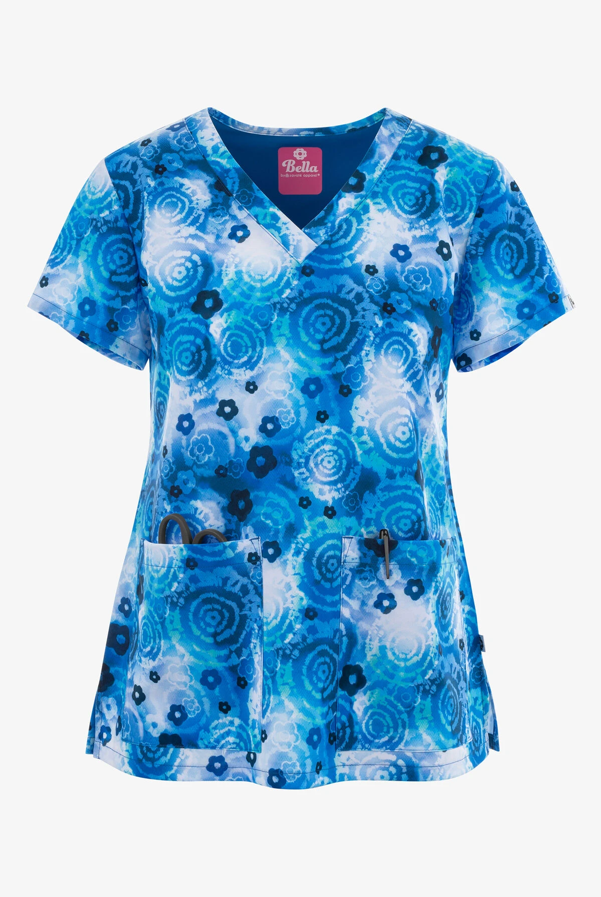 UA Exclusive Zavate Bella Tie Dye Life Women's 2-Pocket STRETCH V-Neck Print Scrub Top 3 UA Exclusive Zavate Bella Tie Dye Life Women's 2-Pocket STRETCH V-Neck Print Scrub Top