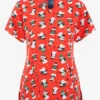 Zoe & Chloe Waddle Wish Women's 2-Pocket STRETCH V-Neck Print Scrub Top 2 Zoe & Chloe Waddle Wish Women's 2-Pocket STRETCH V-Neck Print Scrub Top -Cherokee Shop ZC123WADW 100523 1