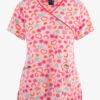 Zoe & Chloe Cherry Berry Hearts Women's 3-Pocket STRETCH Mock Wrap Print Scrub Top 2 Zoe & Chloe Cherry Berry Hearts Women's 3-Pocket STRETCH Mock Wrap Print Scrub Top -Cherokee Shop ZC173CYBY 092223 1
